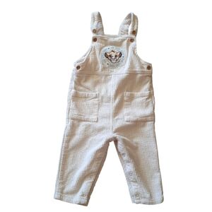 Disney Primark Lion King Simba Overalls Infant Cream Colored Corduroy 12M